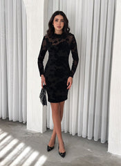 Kadin Dantel Detay Mini Kalem Elbise