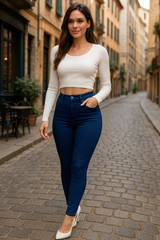 Gabardin Kumaş Yüksek Bel Pantolon 90cm Bel 38cm