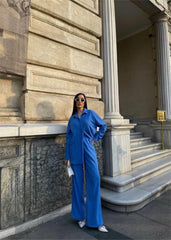 KENDİNDEN DESENLİ KRINKILL GÖMLEK - PANTOLON TK - Orange