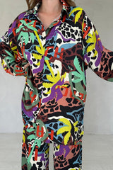 Yeşil Dijital Desenli Gömlek Ve Pantolon Takım