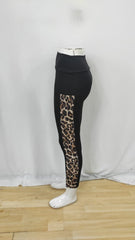 Kadın Yüksek Bel Leopar Desen Ve Cep Detaylı Dalgıç Tayt