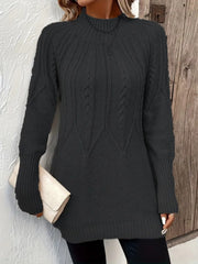 Kadın Uzun Kollu Yarı Balıkçı Yaka Triko Bluz