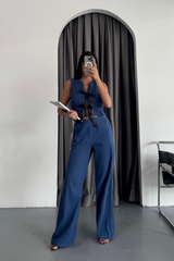 GOFRE BLUZ-PANTOLON TK KURDELE DETAYLI - Siyah