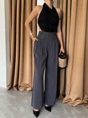 PİLE VE CEP KAPAK DEYALI SALAŞ PANTOLON - Antrasit