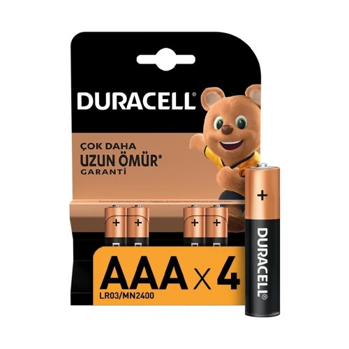 Duracell Alkalin Aaa Ince Kalem Pil, 1,5 V Lr03/mn2400, 4’lü Paket