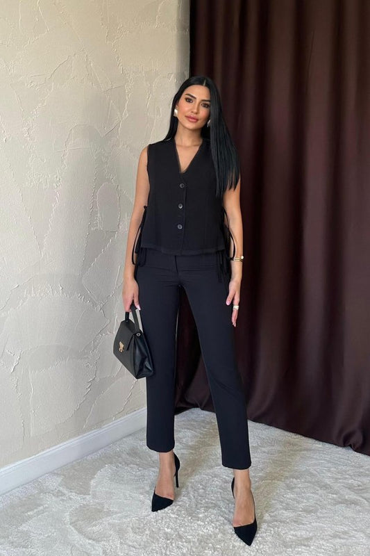 Siyah Pensli Pantolon