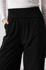 Katlanabilir Bel Pantolon - Siyah