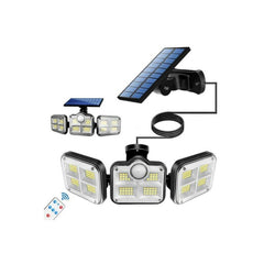 Kumandalı Solar 122 LEDli Hareket Sensörlü Sokak Ve Bahçe Lambası