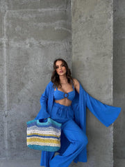 KRINKILL BÜSTİYER-PANTOLON-KİMONO TAKIM - Kahverengi