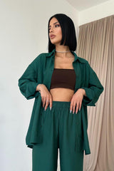 Saks Alice Gömlek Ve Bol Kesim Pantolon Takım