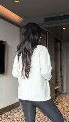 Kadın V Yaka Uzun Kollu Inci Detay Triko Bluz