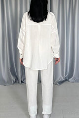 Mor 3 Taş Motifli Gömlek Ve Pantolon Takım