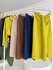 Crop Gömlekli Ve Eteği Büzgülü Tasarım Takım 10195