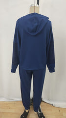 Kadın Uzun Kollu Kapşonlu Viskon Iki Iplik Bluz Ve Pantolon Ikili Takım