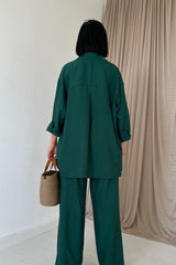 Saks Alice Gömlek Ve Bol Kesim Pantolon Takım