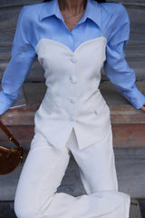 Saten Detaylı Büstiyer Pantolon Takım 10024