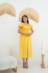 Sarı Tokalı Fisto Elbise