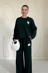 Vizon Klasik Fitilli Kazak Ve Pantolon Takım