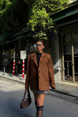 SÜET BLAZER CEKET 3 DÜĞME - Siyah