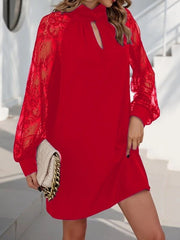 Kadın Uzun Kollu Damla Detaylı Sandy Mini Elbise