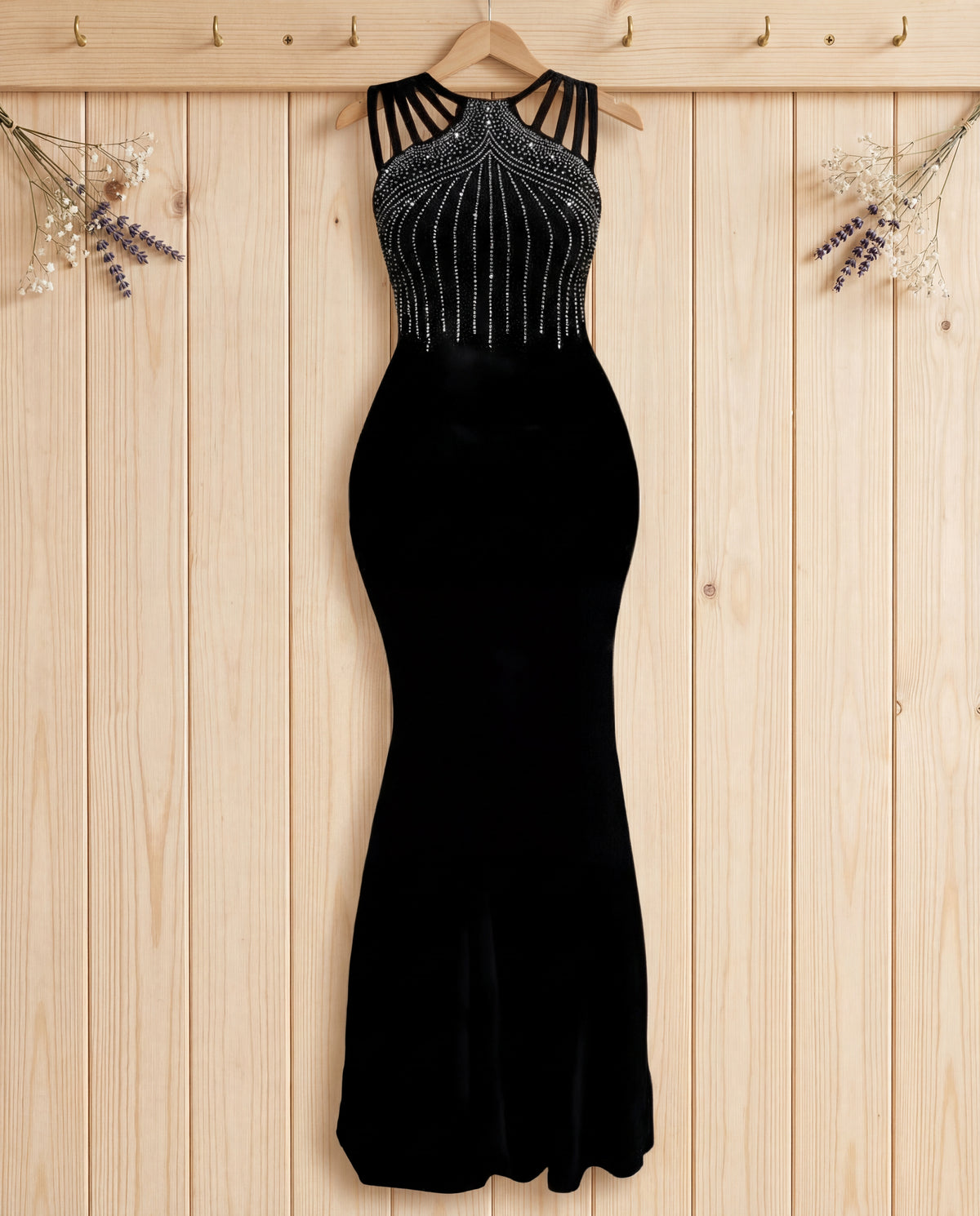 Çok Şık Likralı Maxi Boy Elbise